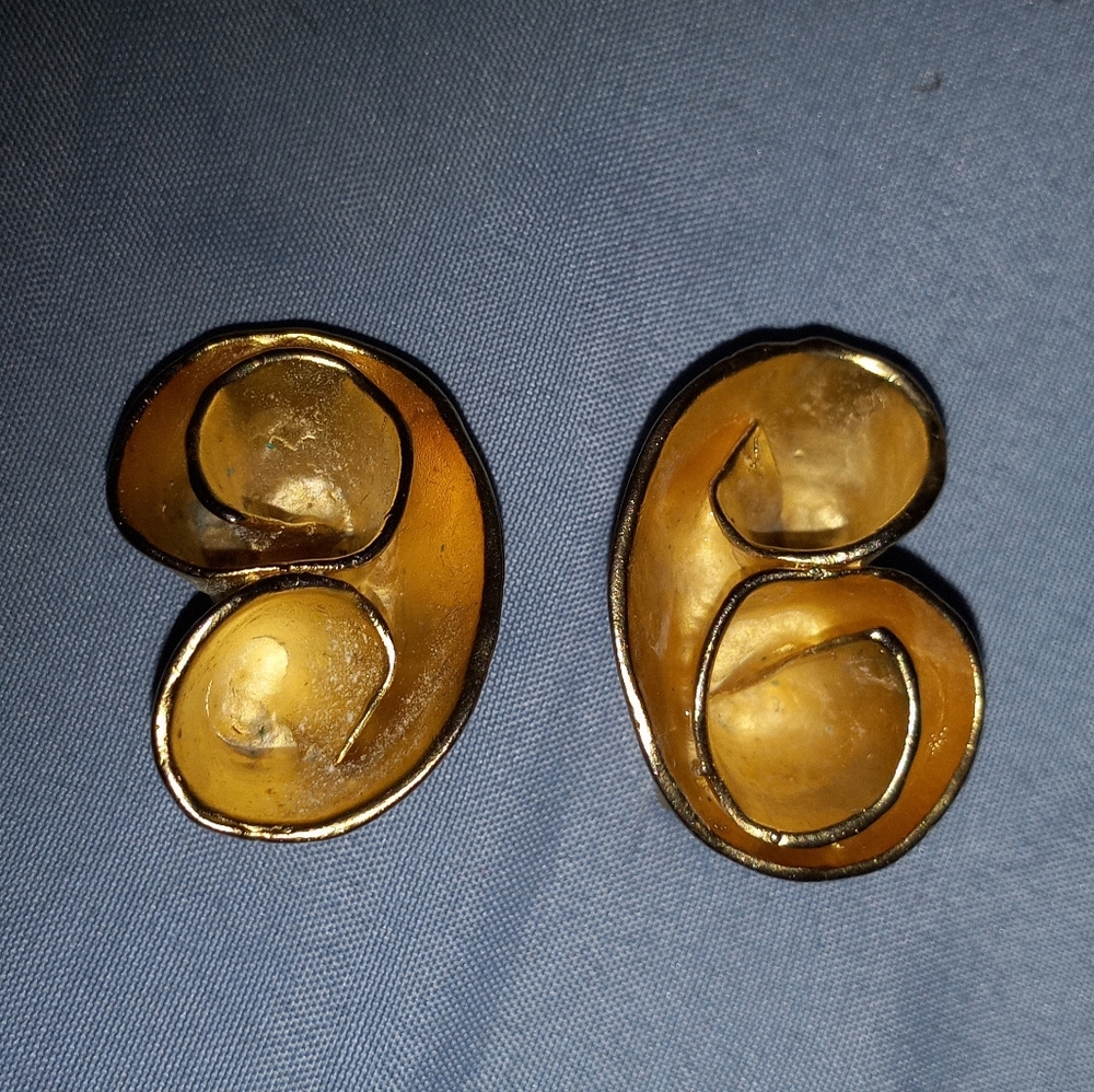 Vintage Norma Jean Matte Gold Clip Earrings.